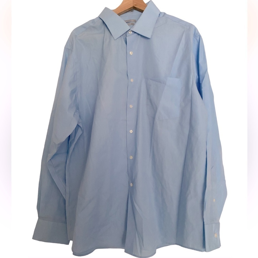 VAN HEUSEN BABY BLUE FITTED COLLARED SHIRT SIZE 17.5 34/35